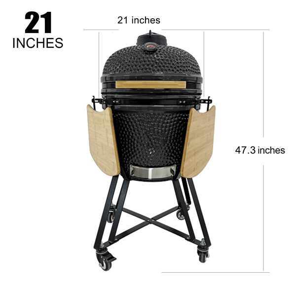 Large size 21 inch ceramic Kamado BBQ Grill factory egg kamado grill manufacturer supplier-2