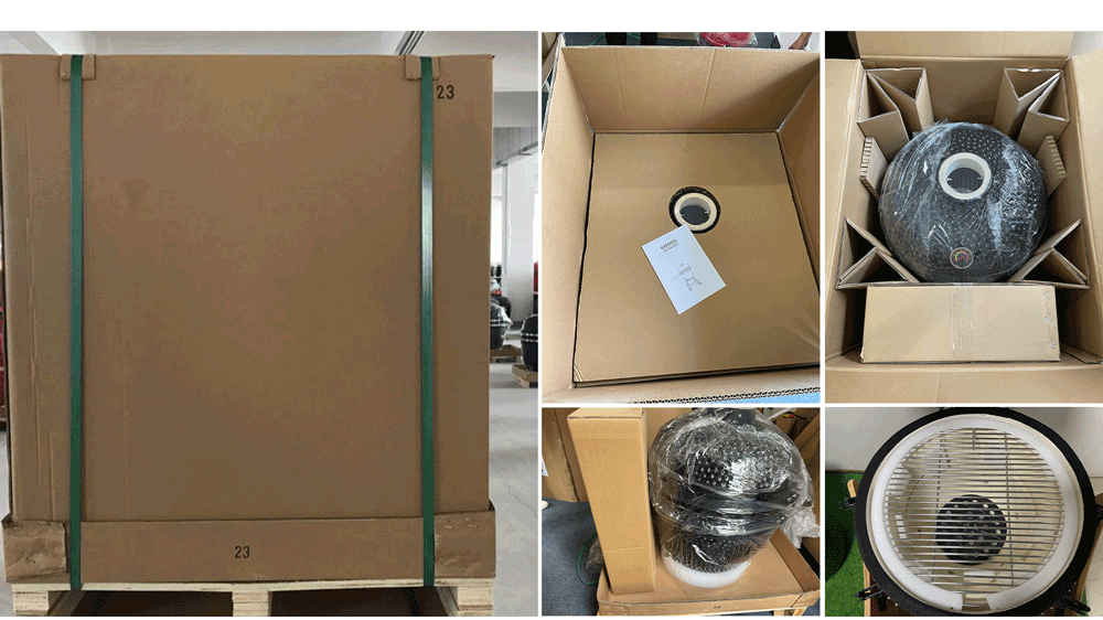 Packing-for-large-size ceramic kamado bbq grills